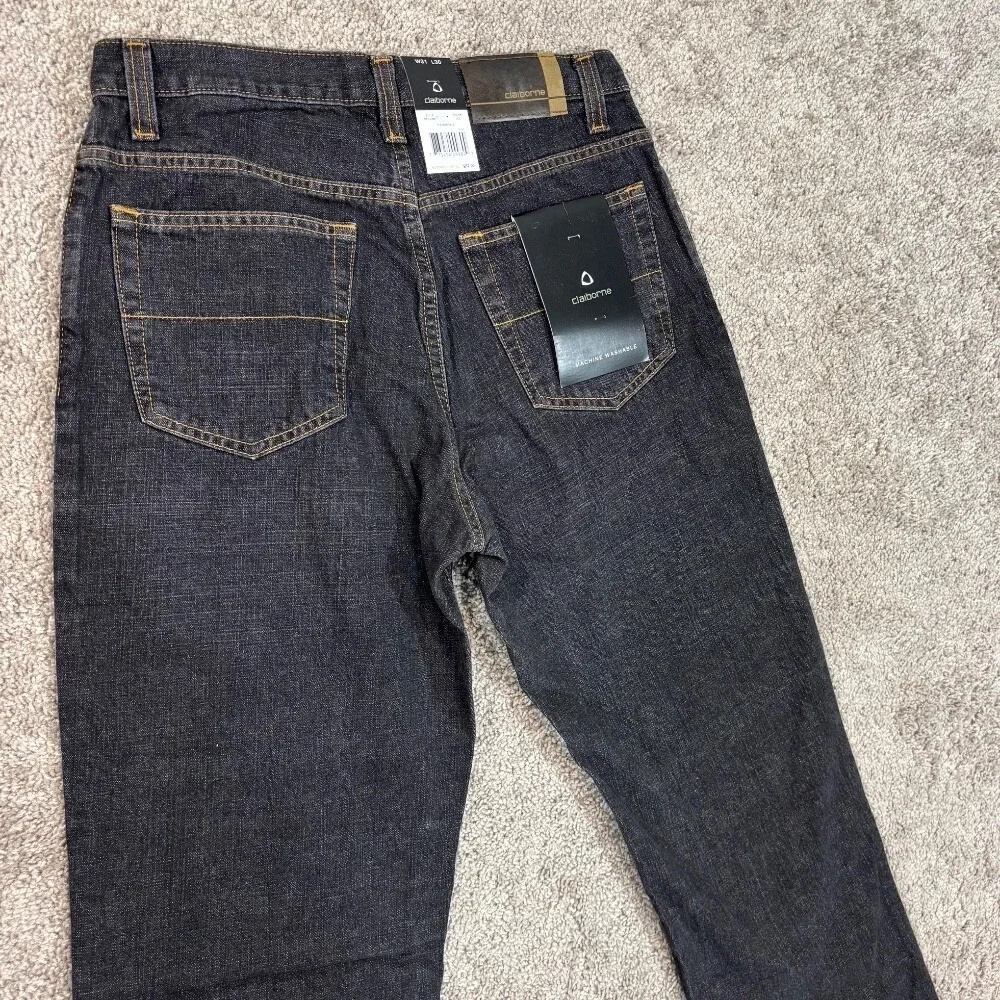 Claiborne Mens Straight Leg Jeans 31x30‎ Dark Wash Denim NWT